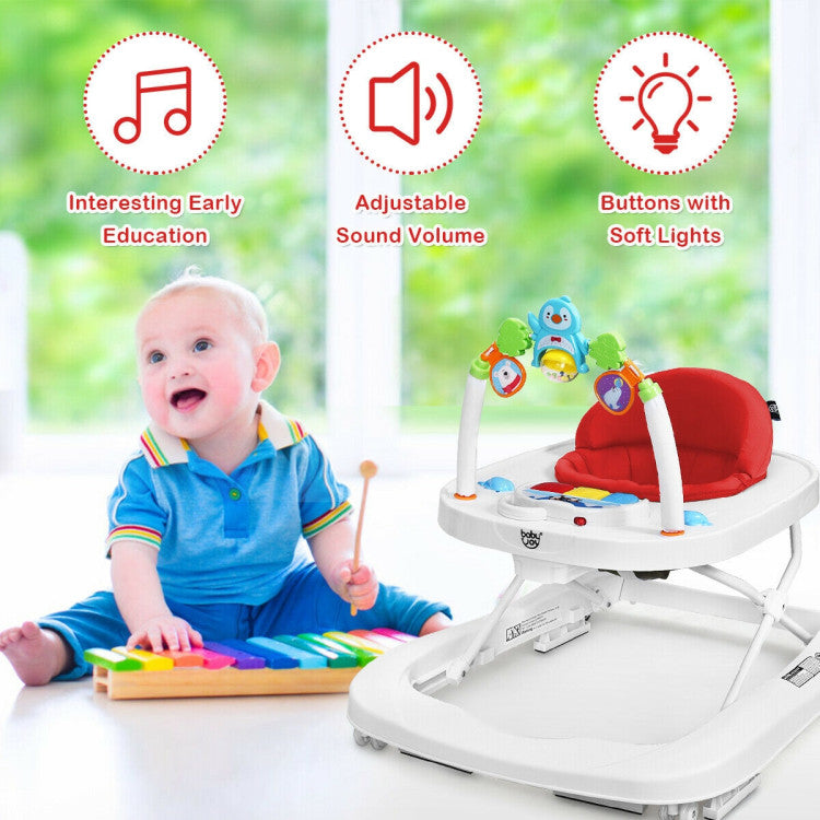 2-in-1 Foldable Baby Walker with Adjustable Height