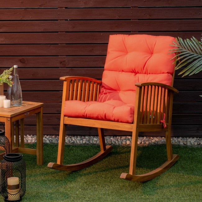 22 x 44 Inch Tufted Outdoor Patio Chair Seating Pad