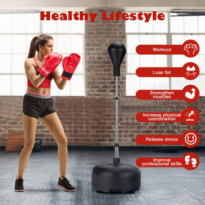 Adjustable Freestanding Punching Bag with Boxing Gloves for Adults and Kids