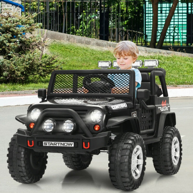 Costway 12V Kids Remote Control Electric Ride On Truck Car with Lights and Music