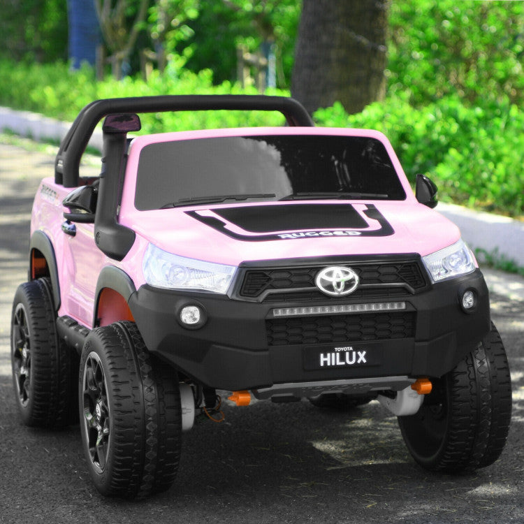 Costway 2*12V Licensed Toyota Hilux Ride On Truck Car 2-Seater 4WD with Remote