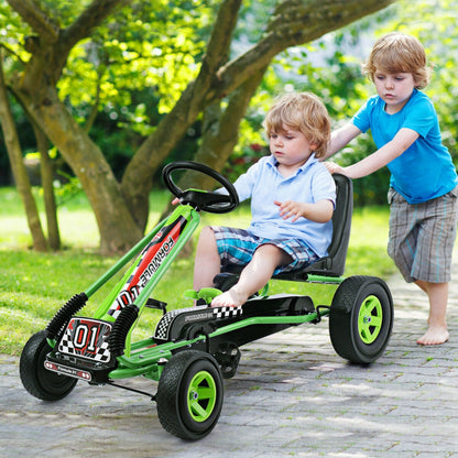 Costway 4 Wheels Kids Ride On Pedal Powered Bike Go Kart Racer Car Outdoor Play Toy