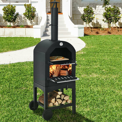 Portable Outdoor Pizza Oven with Pizza Stone and Waterproof Cover