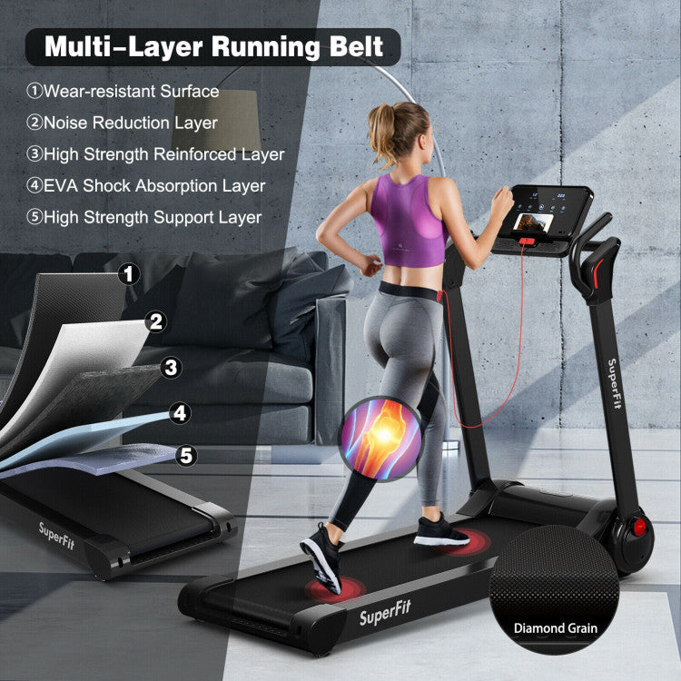 2.25 HP Electric Motorized Folding Treadmill with LED Display