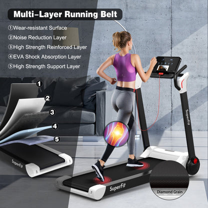 2.25 HP Electric Motorized Folding Treadmill with LED Display