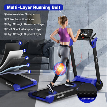 2.25 HP Electric Motorized Folding Treadmill with LED Display