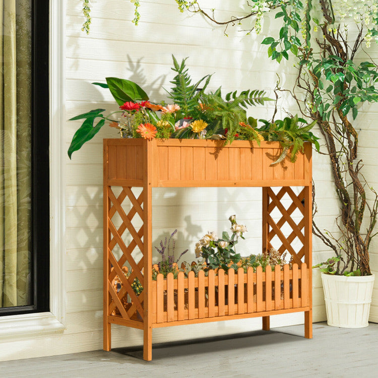 Wooden 2-Tier Raised Garden Bed