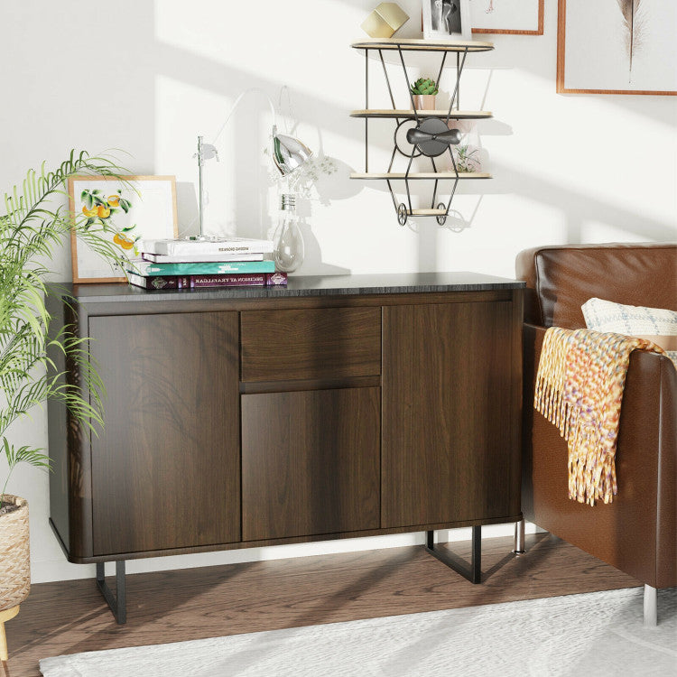 3-Door Kitchen Buffet Server Sideboard with Drawer