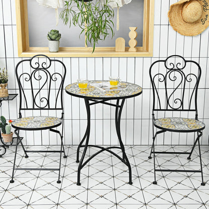 3-Piece Patio Bistro Mosaic Design Set