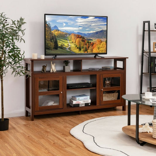 58 Inch TV Stand Entertainment Console Center with 2 Cabinets