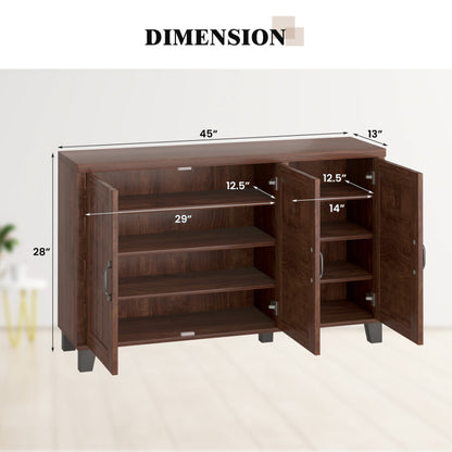 3-Door Buffet Sideboard with Adjustable Shelves and Anti-Tipping Kits
