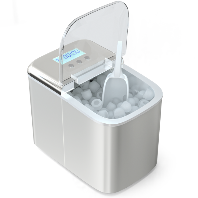 26 lbs Countertop LCD Display Ice Maker with Ice Scoop