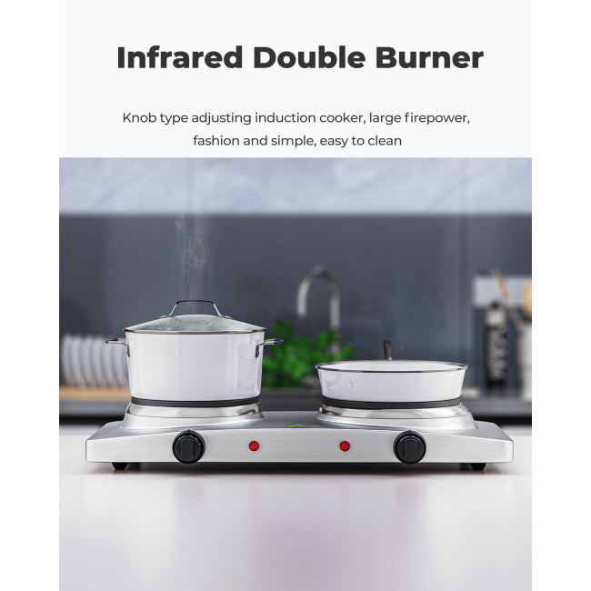 1800W Double Hot Plate Electric Countertop Burner