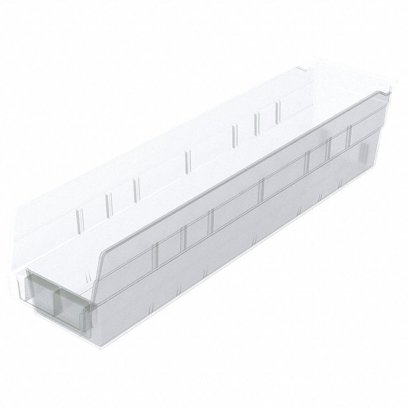 Akro-Mils Plastic Nesting Shelf Bin Box, (18-Inch x 4-Inch x 4-Inch), Clear