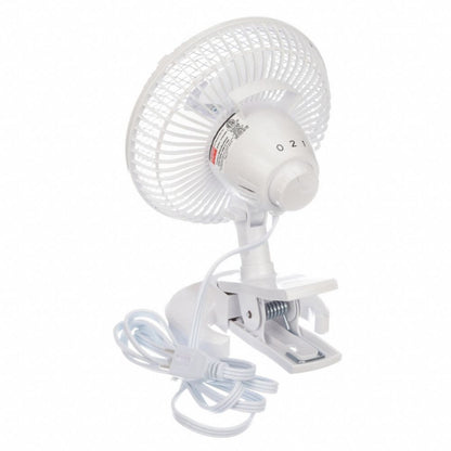 6" Table & Floor Fan, Non-Oscillating, 2 Speeds, 120VAC, White