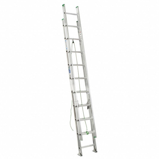 20 ft Aluminum Extension Ladder, 225 lb Load Capacity