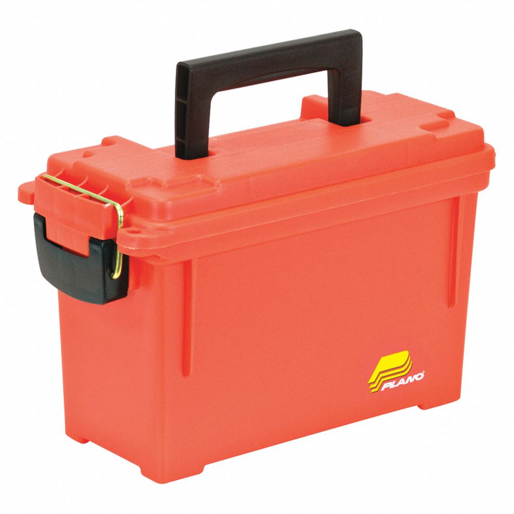 5"W Safety Orange Portable Tool Box, Matte