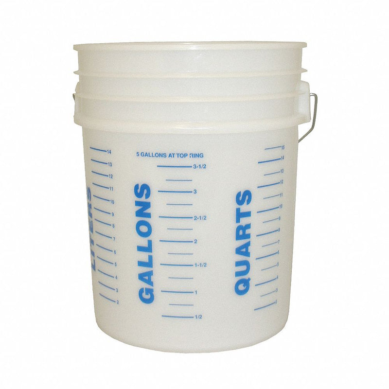 Mixing Bucket, 5 gal, Translucent, Plastic