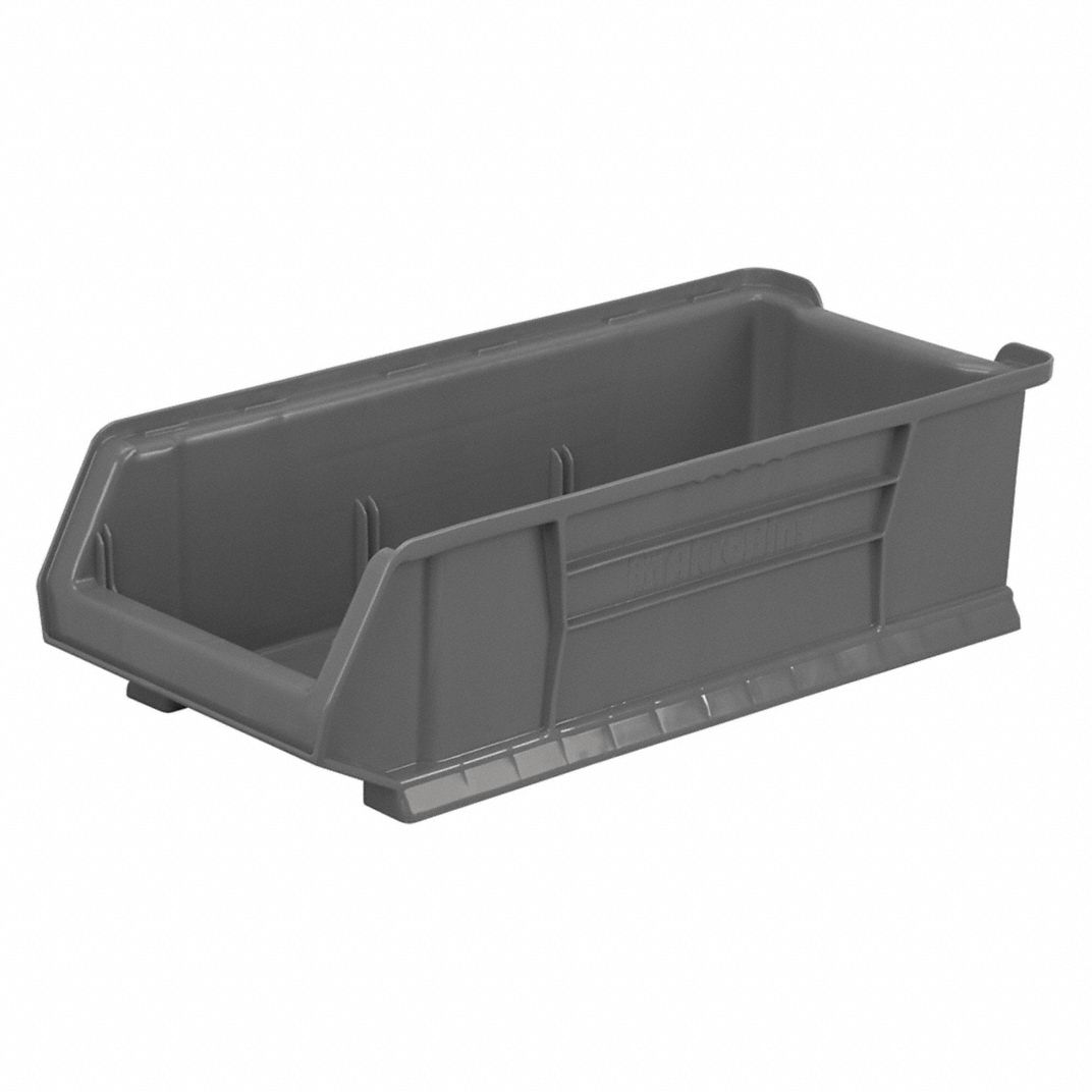 Akro-Mils 30286 Super-Size AkroBin Heavy Duty Stackable Storage Bin Plastic Container, (24-Inch L x 11-Inch W x 7-Inch H), Gray