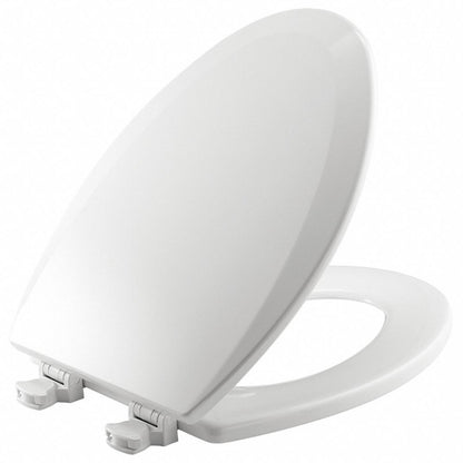 Toilet Seat, With Cover, Enameled Wood, Elongated, White
