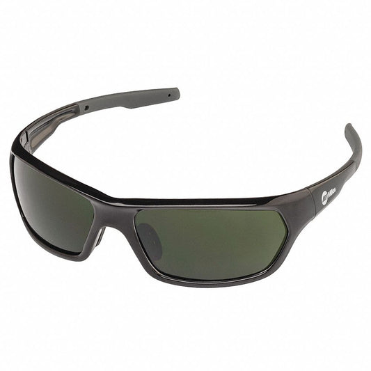 Polarized Safety Glasses, Wraparound Green Polycarbonate Lens, Anti-Fog