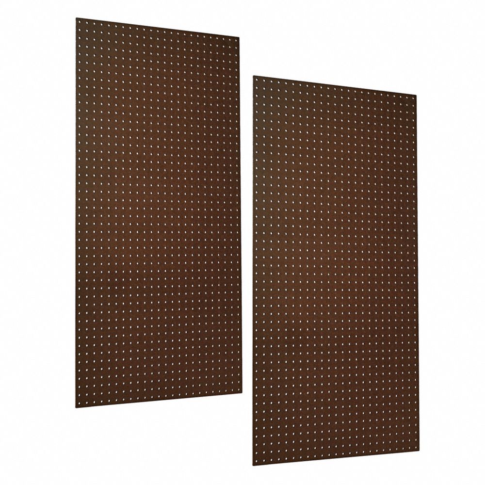 2) 24 In. W x 48 In. H x 1/4 In. D Heavy Duty Brown Commercial Grade Tempered Round Hole Pgbrds