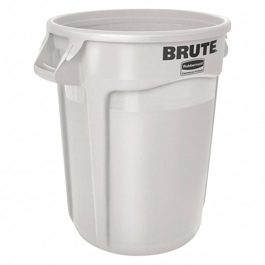 10 gal. Plastic Round Trash Can, White