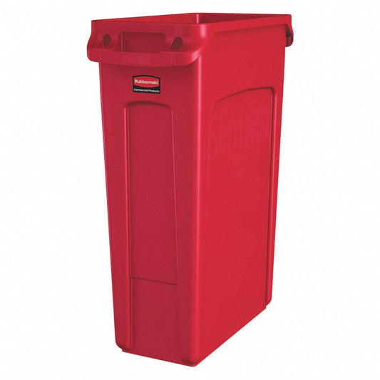 23 gal. High Quality Resin Blend Rectangular Trash Can, Red