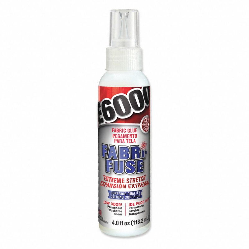 Fabric Glue, 4 oz, Bottle, Begins to Harden in 3 to 4 hr 8 hr to 3 day Full Cure