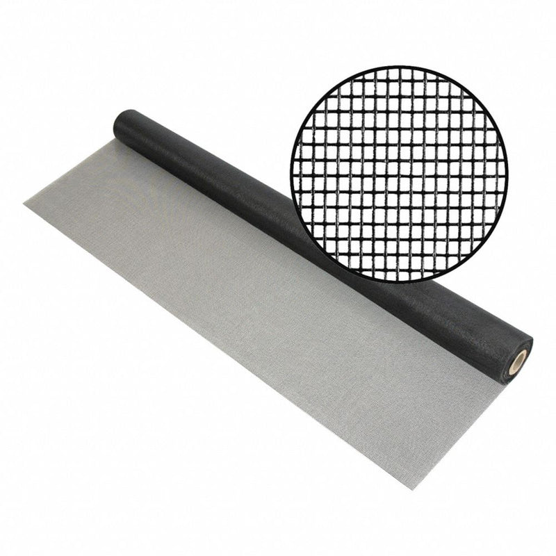 Door and Window Screen, Fiberglass, 60 in W, 100 ft L, 0.013 in Wire Dia, Charcoal