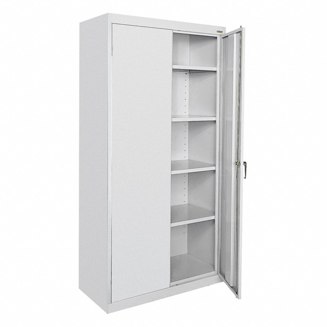 24 ga. Steel Storage Cabinet, 36" W, 72" H, Shelving, Stationary