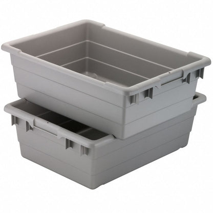 Akro-Mils 34304 Gray Cross Stacking Container 23 3/4 in x 17 1/4 in x 12 in H, 1 PK