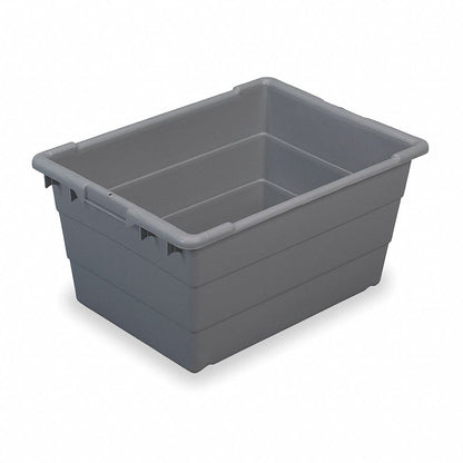Akro-Mils 34304 Gray Cross Stacking Container 23 3/4 in x 17 1/4 in x 12 in H, 1 PK