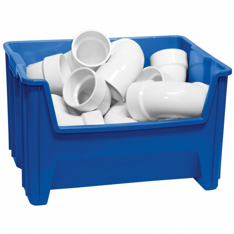 Akro-Mils 13017 Stack-N-Store Heavy Duty Stackable Open Front Plastic Storage Container Bin, (15-Inch x 20-Inch x 12-1/2-Inch), Blue