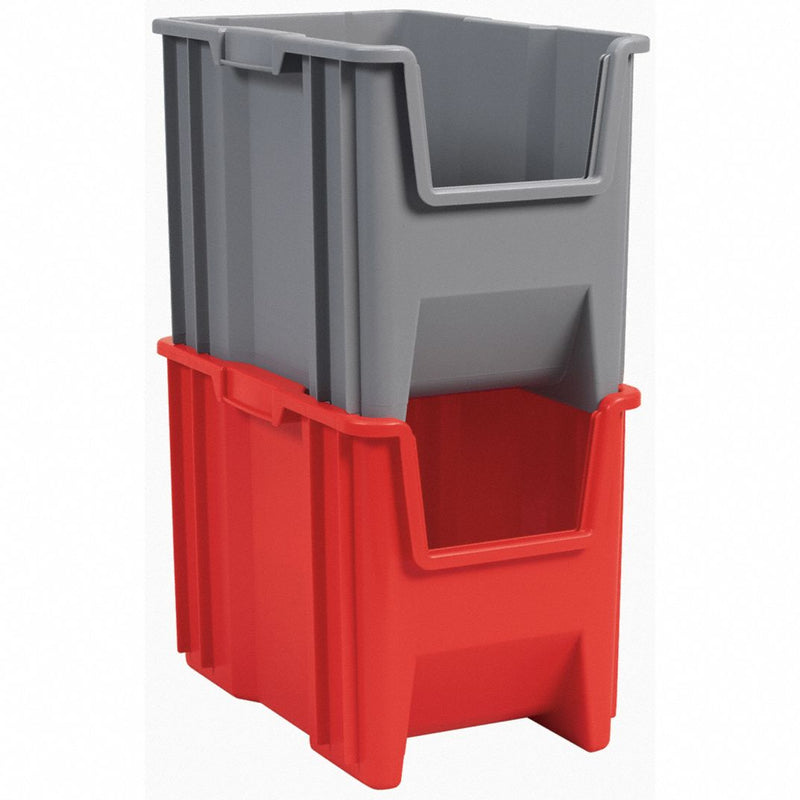 Akro-Mils 13014RED Red Stacking Bin, 17-1/2"L x 10-7/8"W x 12-1/2"H