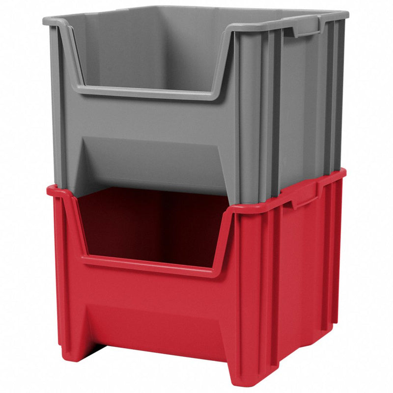 Akro Mils 13018RED Red Stacking Bin, 17-1/2"L x 16-1/2"W x 12-1/2"H