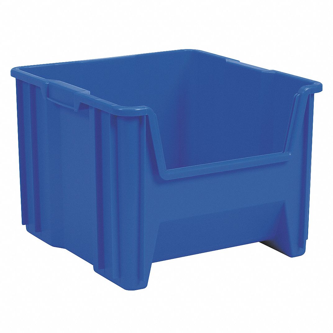 Akro-Mils 13018 Stack-N-Store Heavy Duty Stackable Open Front Plastic Storage Container Bin, (17-1/2-Inch x 16-1/2-Inch x 12-1/2-Inch), Blue