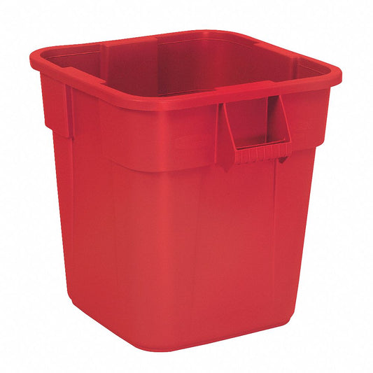28 gal. LLDPE Square Trash Can, Red