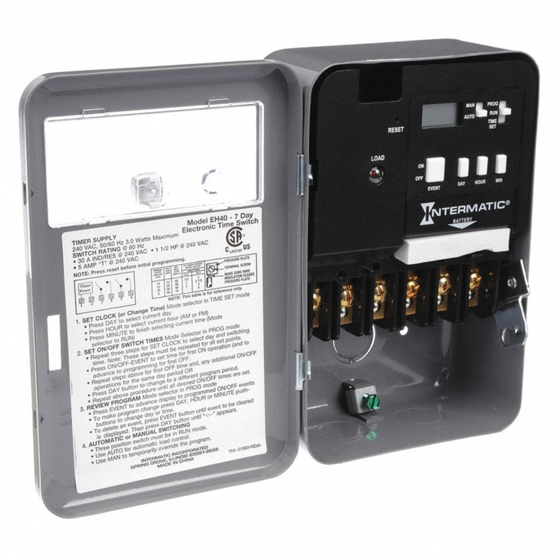 Electronic & Mech Water Heater Timer, DPST