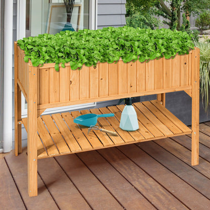 Wooden Elevated Planter Box Shelf Suitable for Garden Use