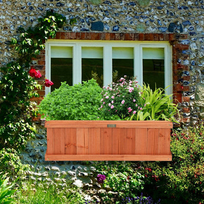 Wooden Decorative Planter Box for Garden, Yard, and Window