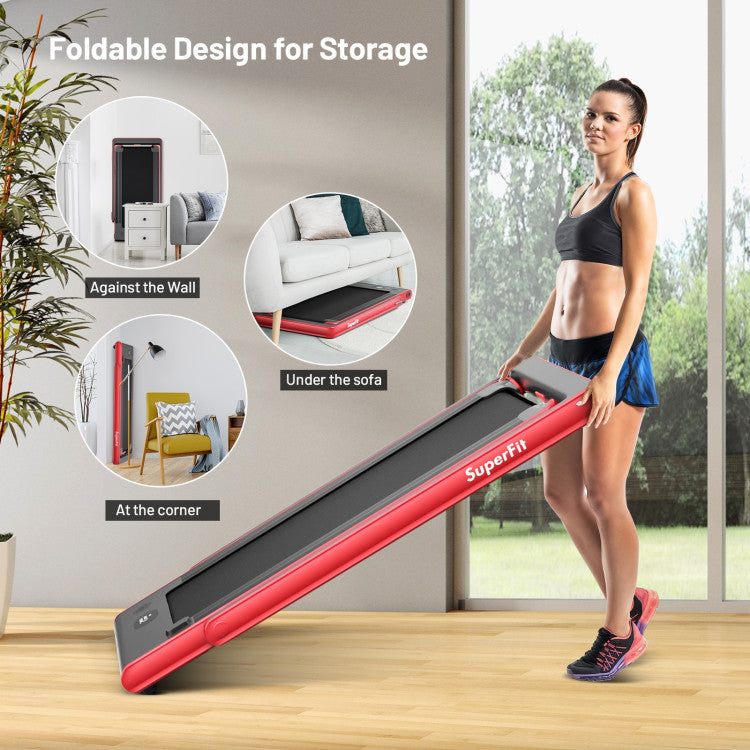 Costway 2.25 HP 2-in-1 Folding Treadmill with Dual Display and App Control
