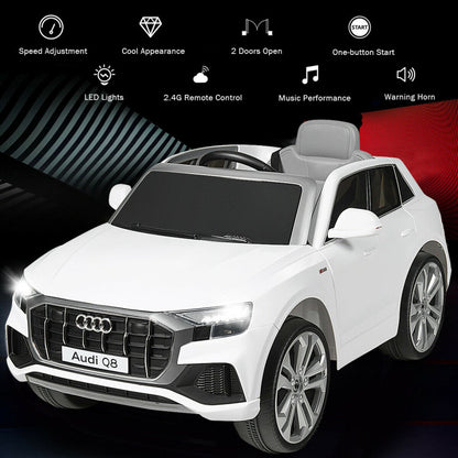 Costway 12 V Licensed Audi Q8 Electric Kids Ride On Car with 2.4G Remote Control for Boys and Girls