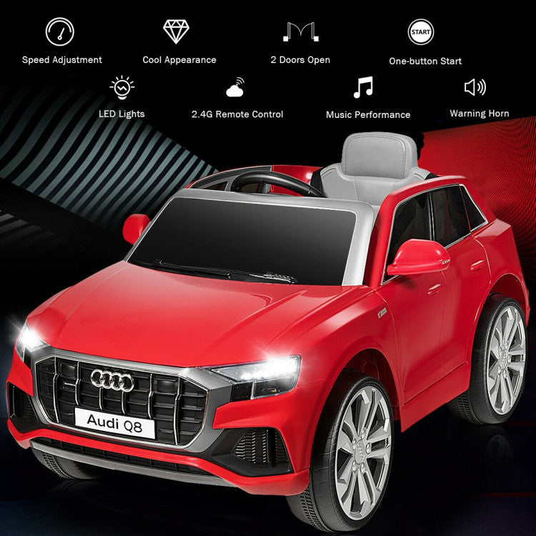 Costway 12 V Licensed Audi Q8 Electric Kids Ride On Car with 2.4G Remote Control for Boys and Girls