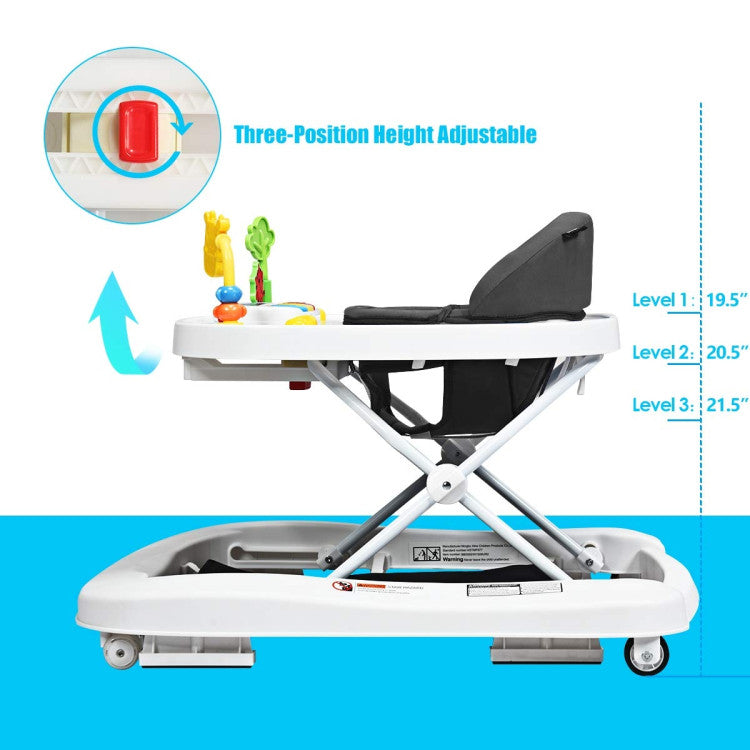 3-in-1 Foldable Adjustable Height Baby Walker Bouncer