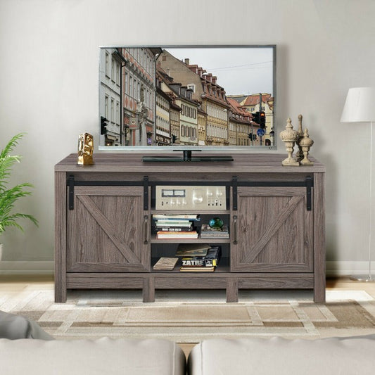 55 Inch TV Sliding Barn Door Entertainment Center