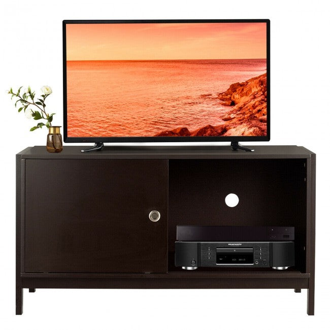 TV Stand Modern Entertainment Cabinet with Sliding Doors