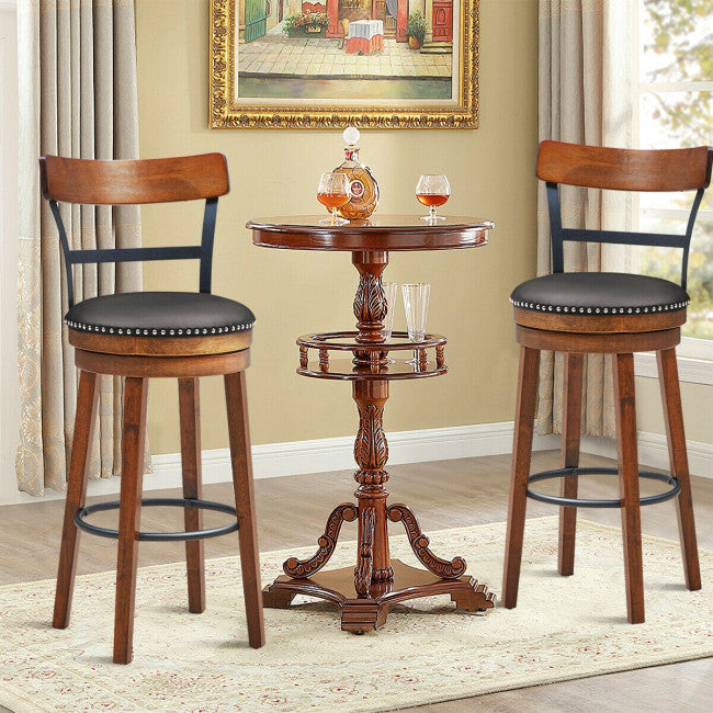 Set of 2 30.5 Inches Swivel Pub Height Dining Chair