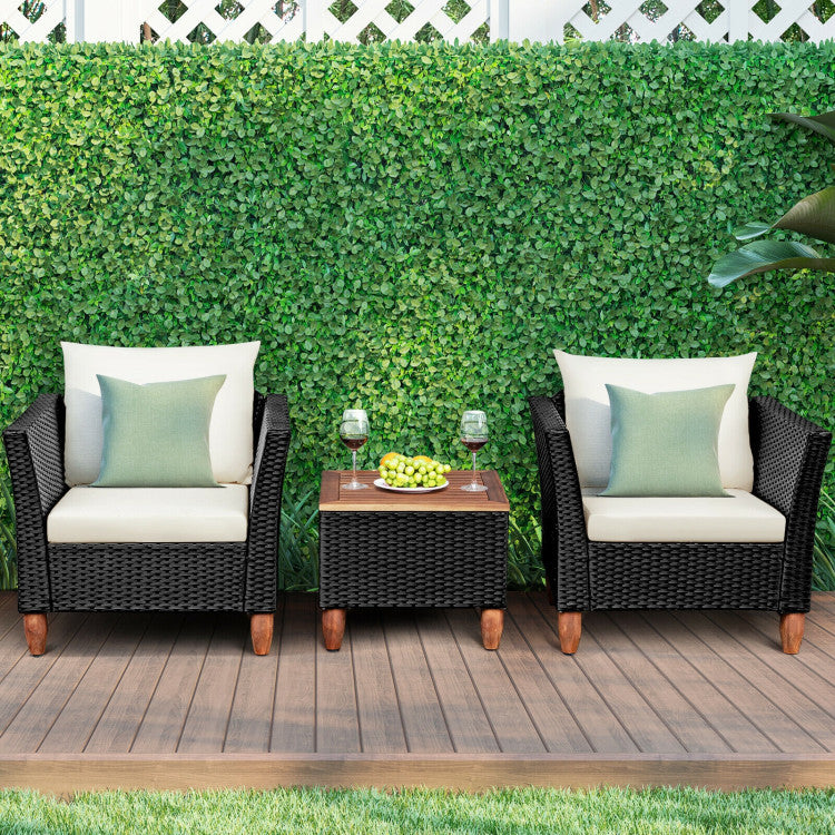 3-Piece Outdoor Patio Rattan Furniture Set