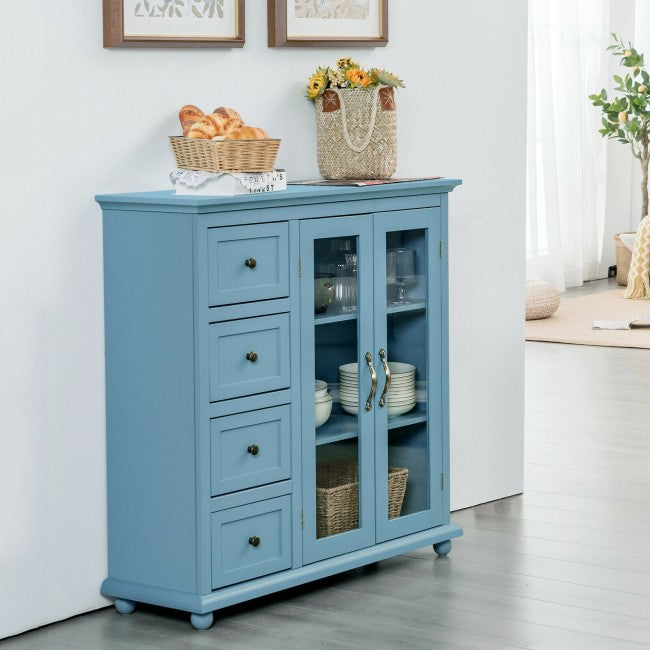 Buffet Sideboard Table Kitchen Storage Cabinet with Drawers and Doors